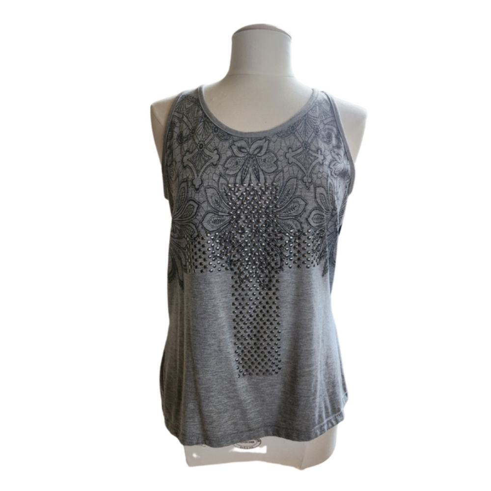 💙 Vanity Cross Layered Mesh Tank Top